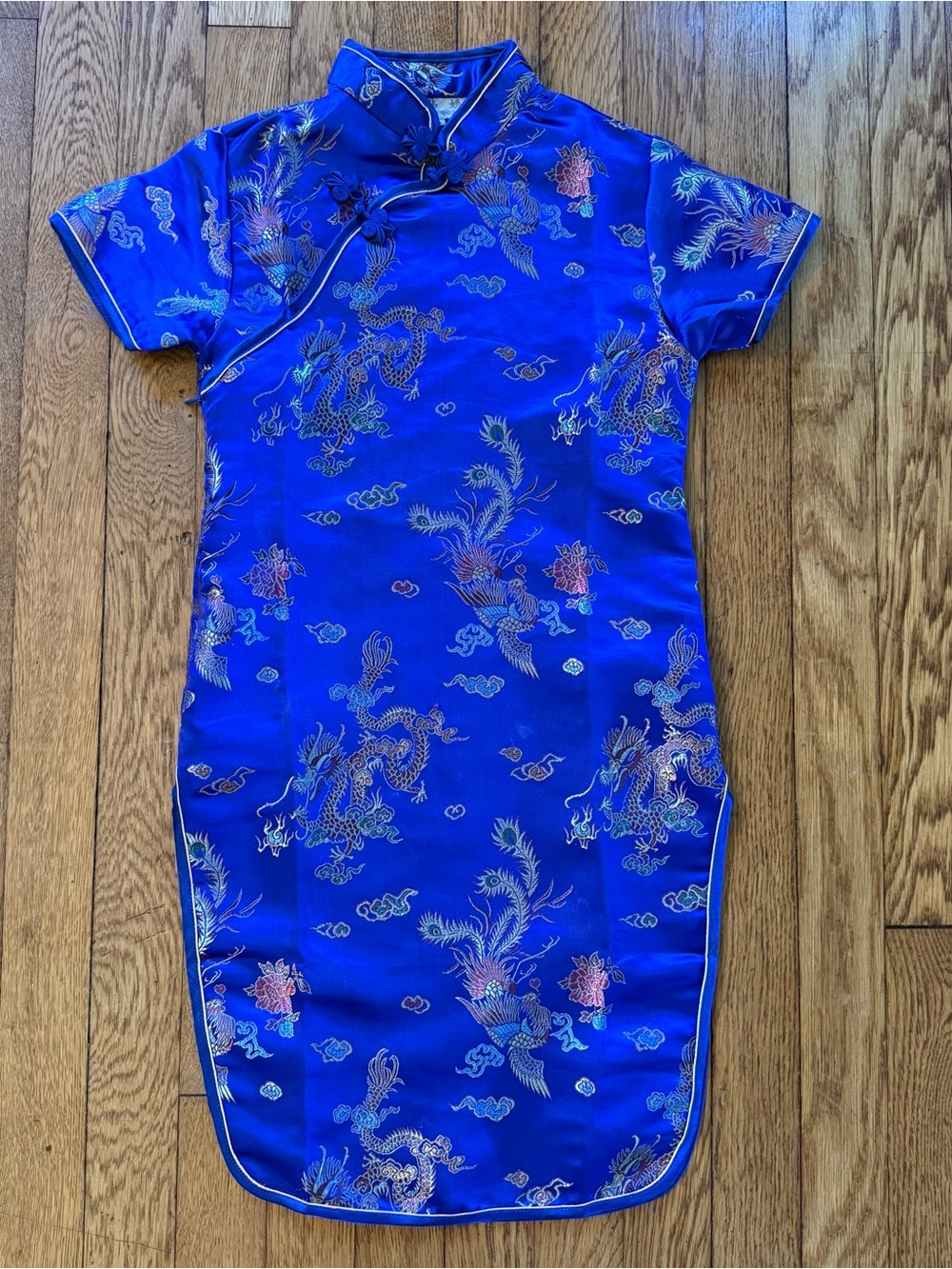 Girls Traditional Chinese Qipao Blue Size 8